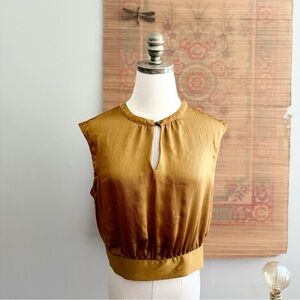 Maison d’Amélie Paris Bronze Semi Cropped Blouse  Sleeveless Small